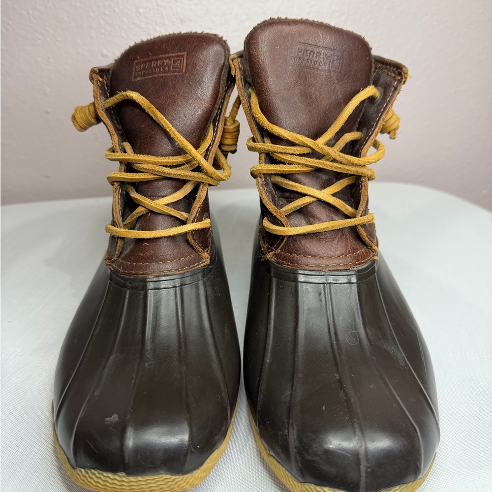 Sperry Dark Brown and Tan Lace-Up Boots